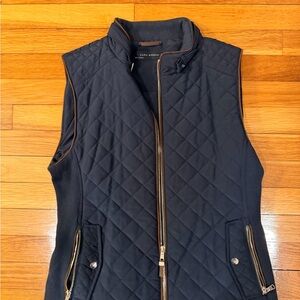 Zara Dark Blue Quilted Jacket